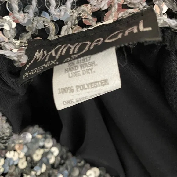 Vintage GLAM 70s Caftan Sequin Trimmed Maxi Dress 1970s Lounge Wear S-M-L - Picture 11 of 11